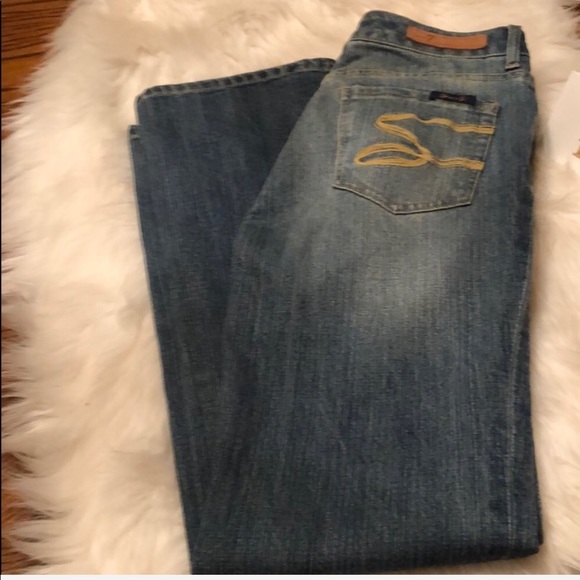 SEVEN7 Flare Premium Denim Jeans Women’s Size 8 Inseam 31” - Picture 3 of 8